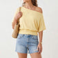 Coastal Casual Off Shoulder Top-Yellow-SMALL-[option4]-[option5]-Cute-Trendy-Shop-Womens-Boutique-Clothing-Store