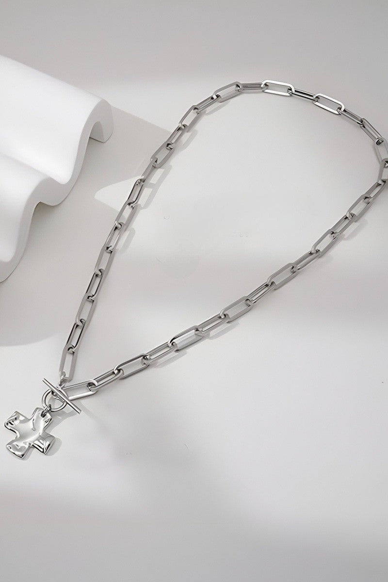 Family Time Mini Cross Toggle Chain Necklace