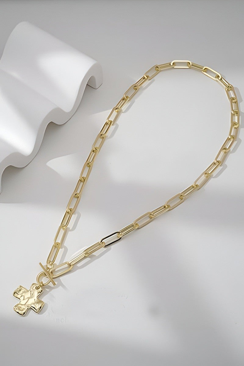 Family Time Mini Cross Toggle Chain Necklace