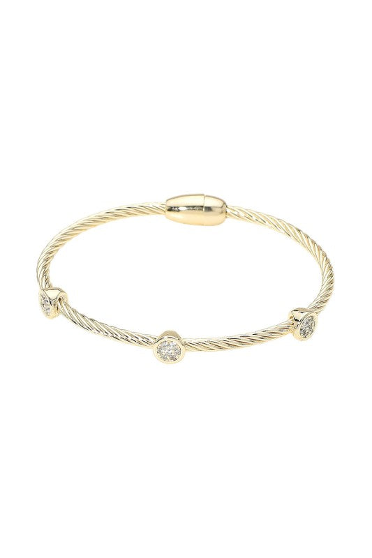 Twisted Elegance Pavé Bezel Magnetic Bracelet
