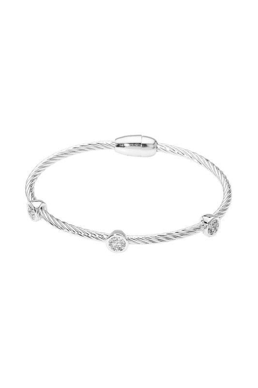 Twisted Elegance Pavé Bezel Magnetic Bracelet