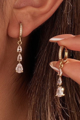 Ice Queen Triple Pear Crystal Dangles-[option4]-[option5]-Cute-Trendy-Shop-Womens-Boutique-Clothing-Store
