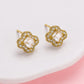 Vintage Sparkle Pavé Clover Halo Stud
