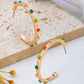 Rainbow Multi Gem Textured Hoop Earrings-Cute-Trendy-Shop-Womens-Boutique-Clothing-Store