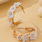 Island Oasis Mother of Pearl Floral Hoop Earrings-Cute-Trendy-Shop-Womens-Boutique-Clothing-Store