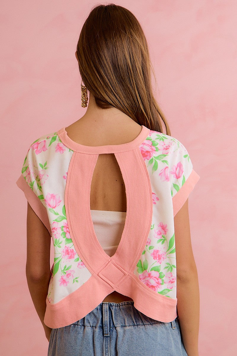 Catch 'Em Staring Floral Terry Top-SMALL-Pink-[option4]-[option5]-Cute-Trendy-Shop-Womens-Boutique-Clothing-Store