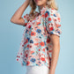 Coral Garden Mixed Print Blouse-Cute-Trendy-Shop-Womens-Boutique-Clothing-Store