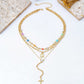 Heavenly Multi-Strand Cross Lariat Necklace
