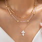Divine Drama Pearl Station & Cross Pendant Chain-[option4]-[option5]-Cute-Trendy-Shop-Womens-Boutique-Clothing-Store