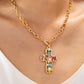 Divine Spectrum Multi-Gemstone Cross Necklace