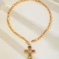 Divine Spectrum Multi-Gemstone Cross Necklace