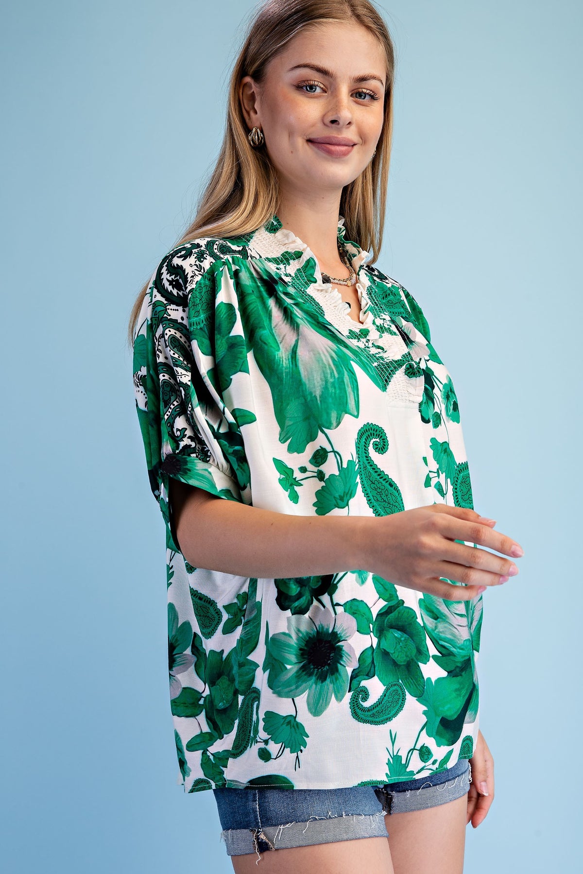 Emerald Meadow Paisley Dolman Top-Cute-Trendy-Shop-Womens-Boutique-Clothing-Store