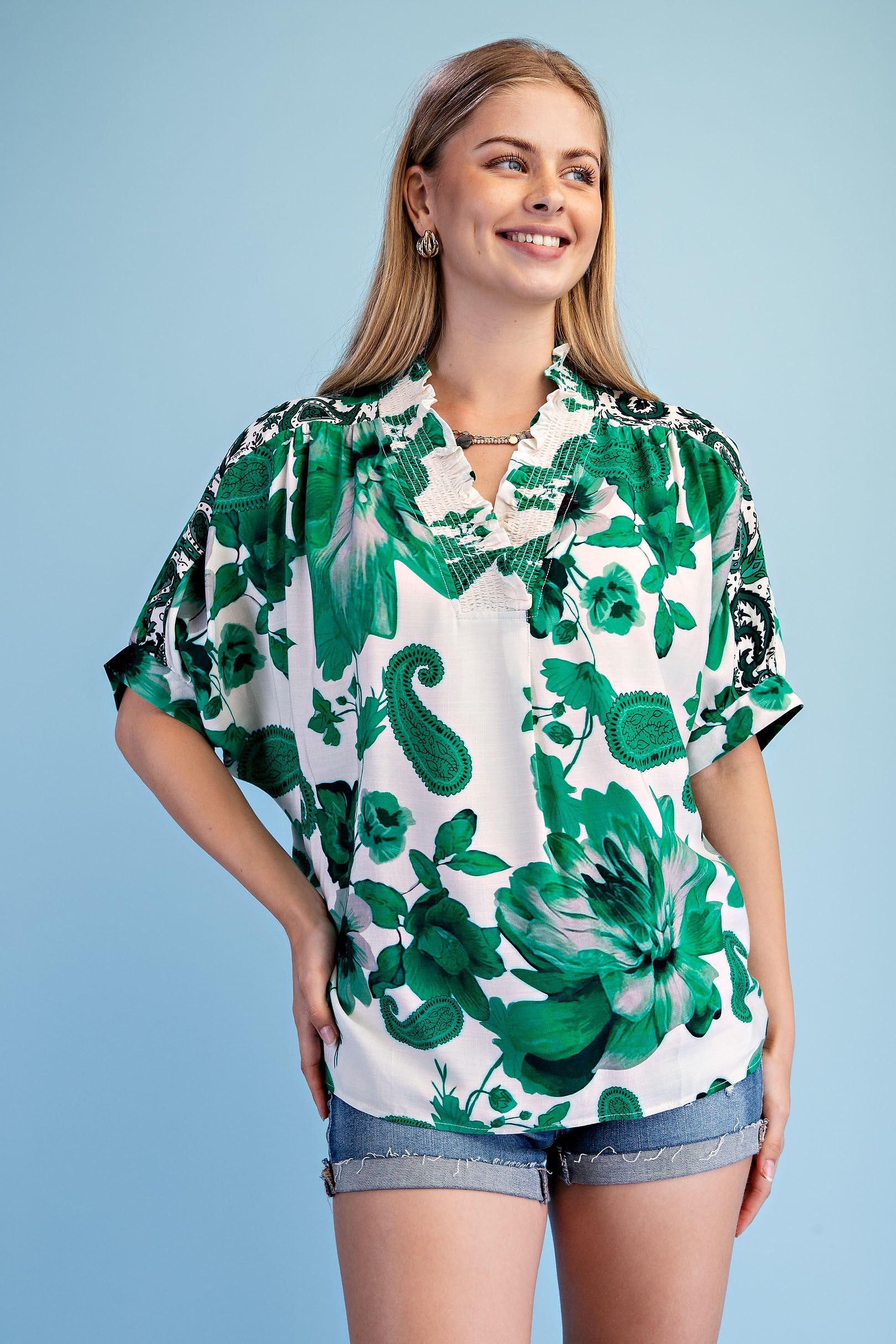Emerald Meadow Paisley Dolman Top-Cute-Trendy-Shop-Womens-Boutique-Clothing-Store