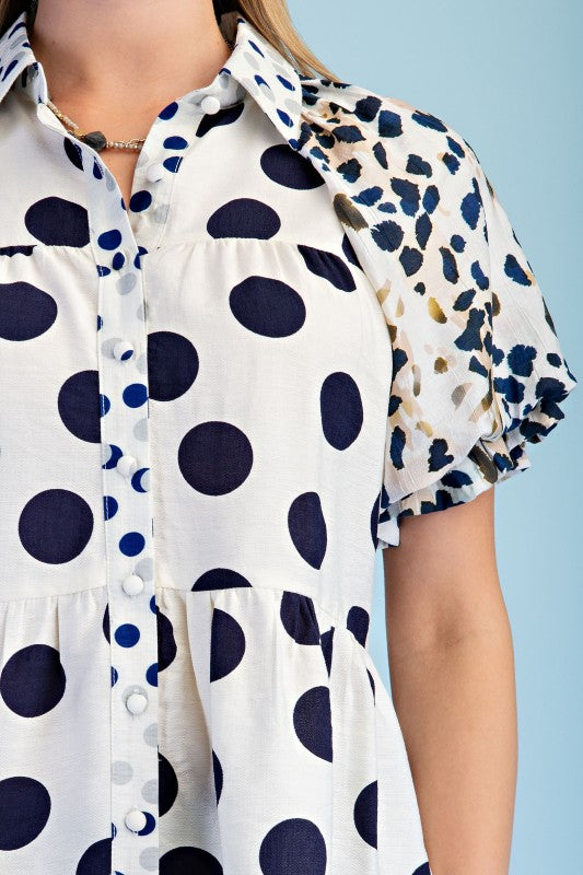 Can't Change Your Spots Mixed Print Top-[option4]-[option5]-Cute-Trendy-Shop-Womens-Boutique-Clothing-Store