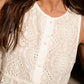 Hollow Lace Embroidered Sleeveless Shirt
