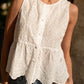 Hollow Lace Embroidered Sleeveless Shirt