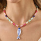 Catch of the Day Beaded Fish Choker