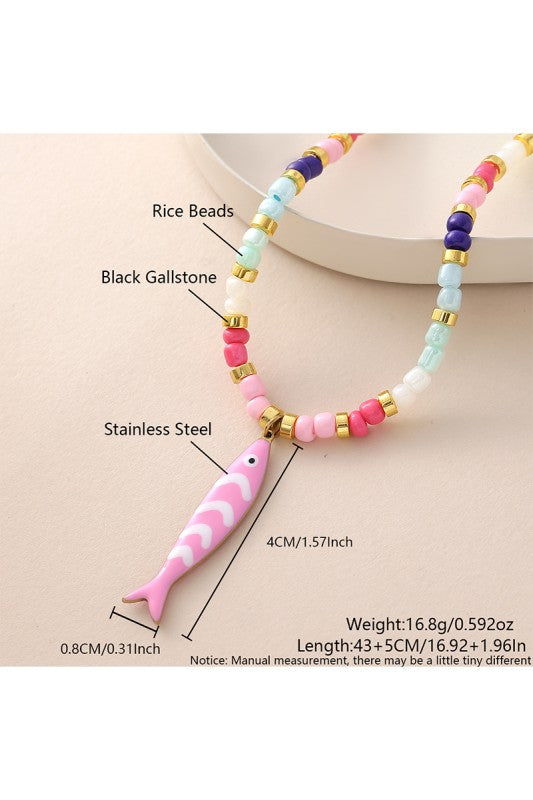 Catch of the Day Beaded Fish Choker