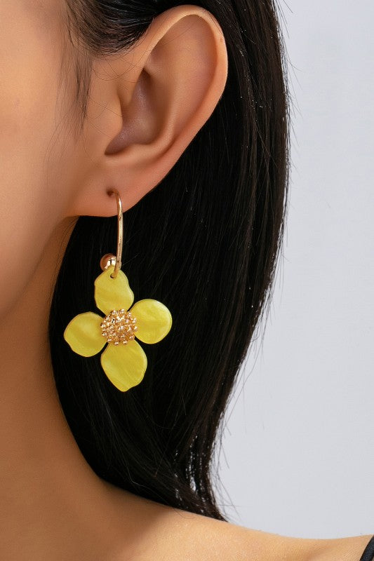 Garden Glam Acrylic Floral Wire Dangles-[option4]-[option5]-Cute-Trendy-Shop-Womens-Boutique-Clothing-Store