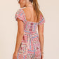 "Boho Sunset" Patchwork Floral Smocked Romper-[option4]-[option5]-Cute-Trendy-Shop-Womens-Boutique-Clothing-Store