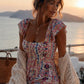 "Boho Sunset" Patchwork Floral Smocked Romper-[option4]-[option5]-Cute-Trendy-Shop-Womens-Boutique-Clothing-Store