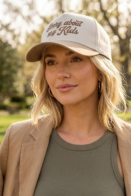 Sorry About My Kids Baseball Cap-[option4]-[option5]-Cute-Trendy-Shop-Womens-Boutique-Clothing-Store