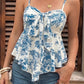 Coastal Toile Tie-Front Peplum Cami-[option4]-[option5]-Cute-Trendy-Shop-Womens-Boutique-Clothing-Store