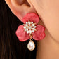 Blushing Bloom Rhinestone Teardrop Earrings
