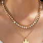 Sacred Sparkle Bezel & Pearl Layered Necklace