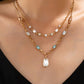 Soft Glam Pastel Crystal Double Layer Necklace-[option4]-[option5]-Cute-Trendy-Shop-Womens-Boutique-Clothing-Store