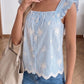 All About Love Blue Striped Embroidered Top-[option4]-[option5]-Cute-Trendy-Shop-Womens-Boutique-Clothing-Store
