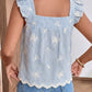 All About Love Blue Striped Embroidered Top-[option4]-[option5]-Cute-Trendy-Shop-Womens-Boutique-Clothing-Store