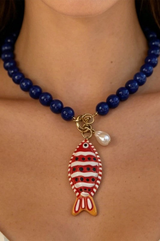 Salty & Sweet Tropical Fish Necklace-D-Cute-Trendy-Shop-Womens-Boutique-Clothing-Store