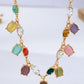 Oval Cat's Eye & Crystal Charm Necklace