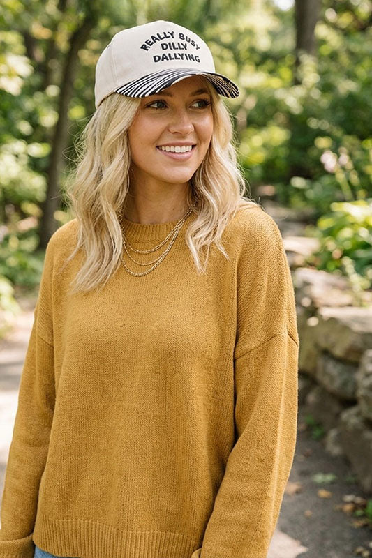 "Really Busy Dilly Dallying" Ball Cap-[option4]-[option5]-Cute-Trendy-Shop-Womens-Boutique-Clothing-Store