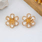 Faceted Crystal & Gold Burst Floral Earrings