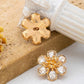 Faceted Crystal & Gold Burst Floral Earrings