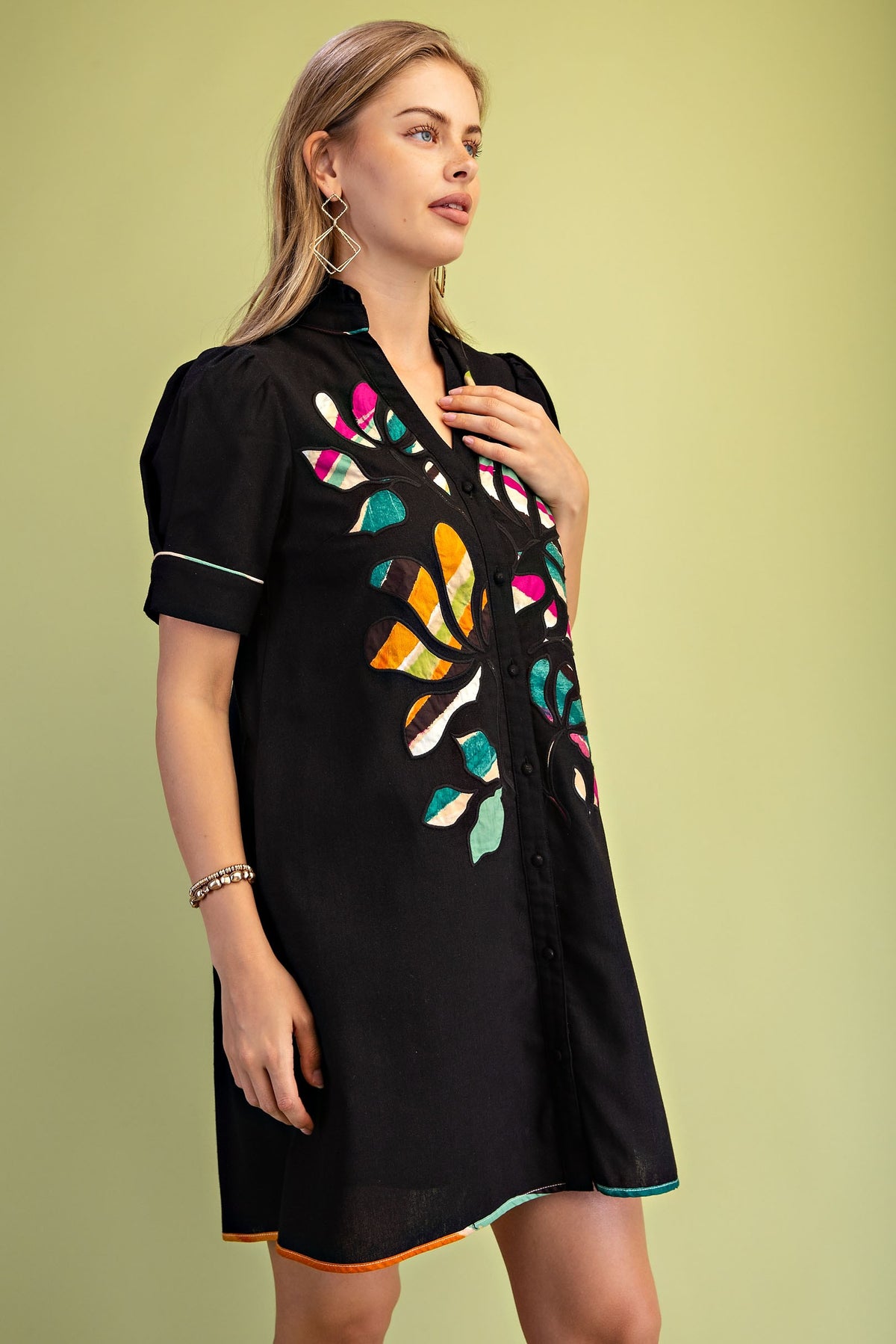 Fiesta Bloom Linen Shift