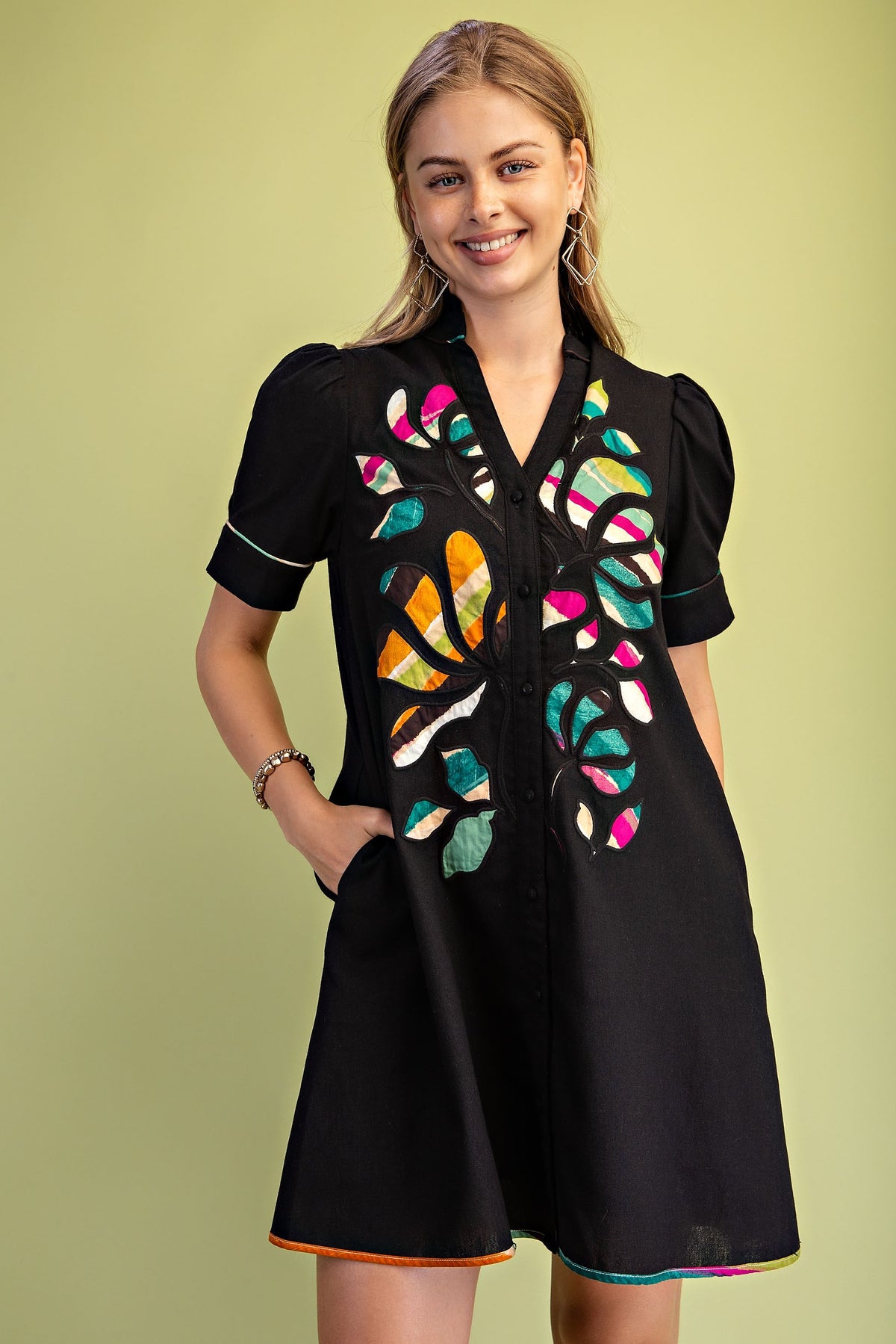 Fiesta Bloom Linen Shift
