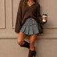 Preppy Chic Button-Detail Houndstooth Skort-Cute-Trendy-Shop-Womens-Boutique-Clothing-Store