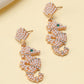 Under the Sea Pearl & Rhinestone Seahorse Earrings