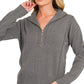 City Chic Modern Zip Pullover-Charcoal-SMALL-Cute-Trendy-Shop-Womens-Boutique-Clothing-Store