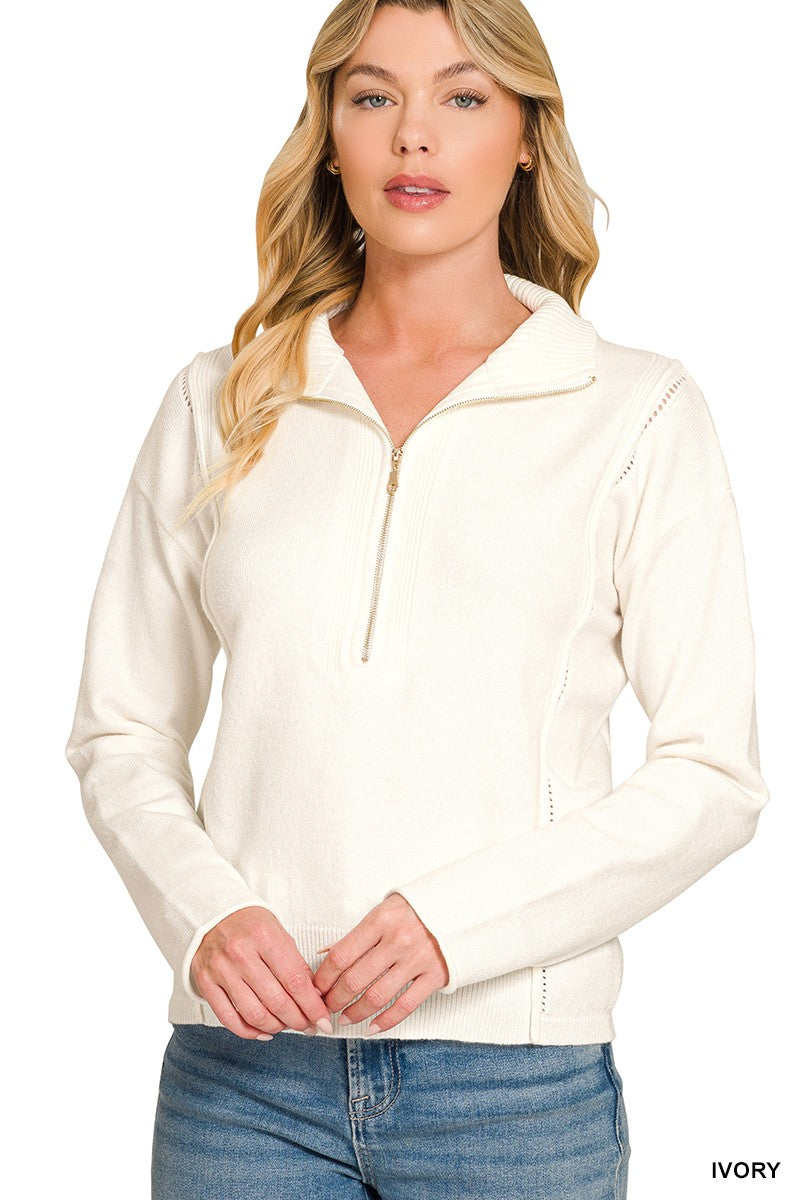 City Chic Modern Zip Pullover-Cute-Trendy-Shop-Womens-Boutique-Clothing-Store