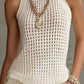 Sunset Glow Open-Knit Tank Top