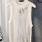 Sunset Glow Open-Knit Tank Top