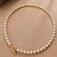 Gleaming Pearl Station Layering Necklace