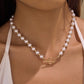 Gleaming Pearl Station Layering Necklace