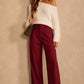 Skyline High-Waisted Wide-Leg Trousers-Burgundy-SMALL-Cute-Trendy-Shop-Womens-Boutique-Clothing-Store