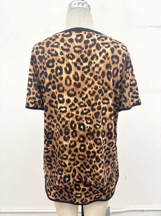 Leopard Print Ringer Tee & Skort Set-Cute-Trendy-Shop-Womens-Boutique-Clothing-Store