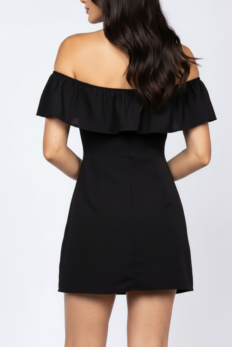 Park Avenue Off-The-Shoulder Black Dress-[option4]-[option5]-Cute-Trendy-Shop-Womens-Boutique-Clothing-Store